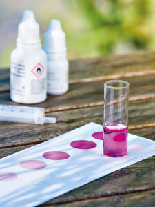 Tropflösungen zur Bestimmung 8 wichtiger Wasserparameter